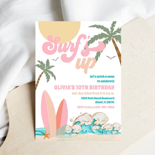 Invitation à la fête d'anniversaire sur la plage d