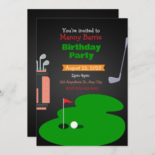 Invitation à la fête d'anniversaire sur le thème d (Devant / Derrière)