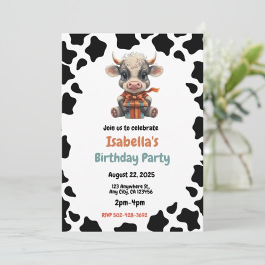 Invitation à la fête d'anniversaire sur le thème d (Debout devant)