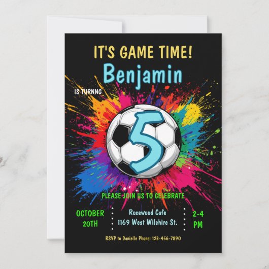 Invitation à la fête d'anniversaire sur le thème d (Devant)