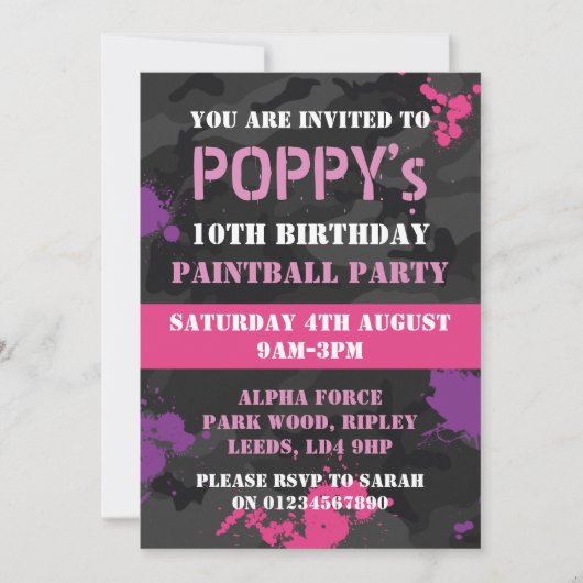 Invitation à la fête d'anniversaire sur le thème G (Devant)