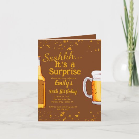 Invitation à la fête d'anniversaire surprise de la (Devant)