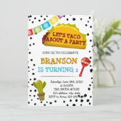 Invitation à la fête d'anniversaire Taco (Debout devant)
