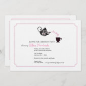 Invitation à la fête d'anniversaire - Thé (Devant / Derrière)