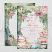 Invitation à la fête d'anniversaire "Thé pour deux (Devant / Derrière)