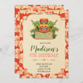 Invitation à la fête d'anniversaire Tiki (Devant / Derrière)