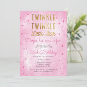 Invitation à la fête d'anniversaire Twinkle (Debout devant)