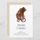 Invitation à la fête d'anniversaire. Un mignon our (Devant / Derrière)