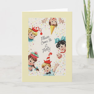 Invitation à la fête d'anniversaire vintage