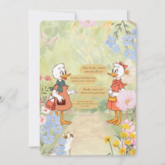 Invitation à la fête d'anniversaire vintage (Devant)