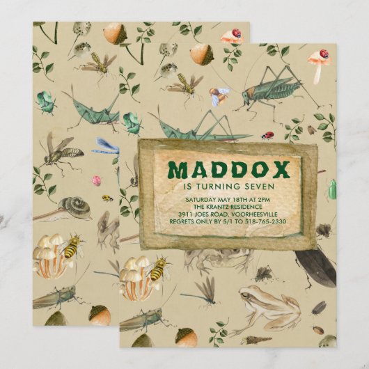 Invitation à la fête d'anniversaire vintage (Devant / Derrière)