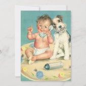 Invitation à la fête d'anniversaire vintage pour e (Devant)