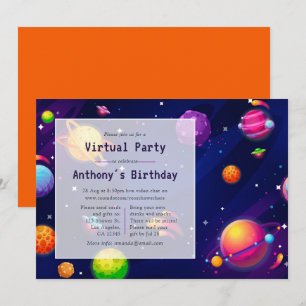 Invitation à la fête d'anniversaire virtuelle de l