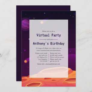 Invitation à la fête d'anniversaire virtuelle de l