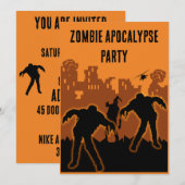 Invitation à la fête d'apocalypse zombie (Devant / Derrière)