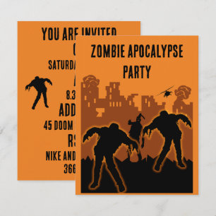 Invitation à la fête d'apocalypse zombie