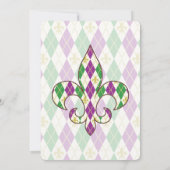 Invitation à la fête d'Argyle de Mardi Gras (Dos)