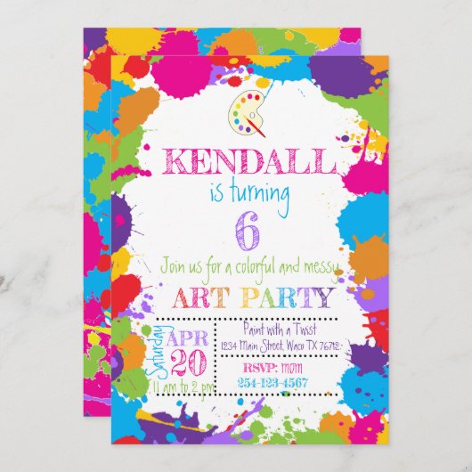 Invitation à la fête d'art (Devant / Derrière)