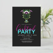 Invitation à la fête d'art des cocktails néon (Debout devant)
