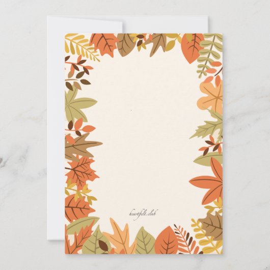 Invitation à la fête d'automne (Dos)