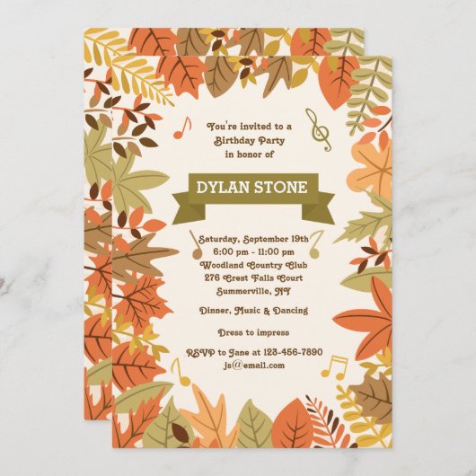 Invitation à la fête d'automne (Devant / Derrière)