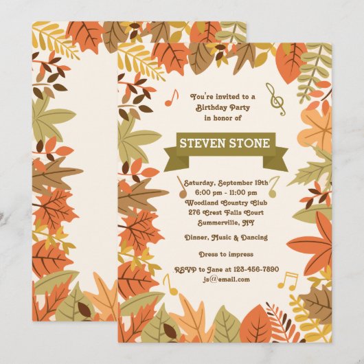 Invitation à la fête d'automne (Devant / Derrière)