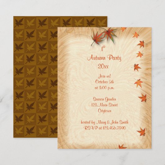 Invitation à la fête d'automne (Devant / Derrière)