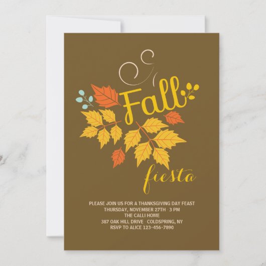 Invitation à la Fête d'Automne (Devant)