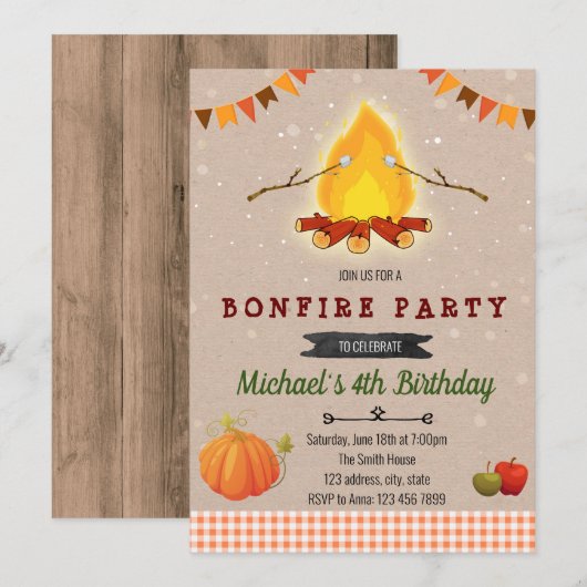 Invitation à la fête d'automne (Devant / Derrière)