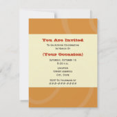 Invitation à la fête d'automne - Tournesol orange (Dos)