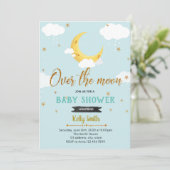 Invitation à la fête de baby shower dans la lune (Debout devant)