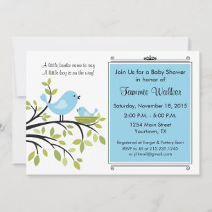 Invitation à la fête de Baby Shower Little Bird