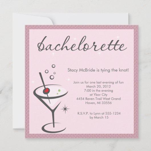 invitation à la fête de bachelorette (Devant)