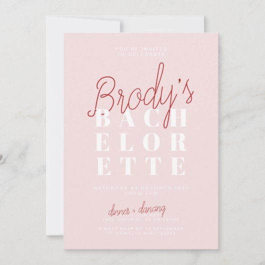 Invitation à la fête de bachelorette - Brody (Devant)