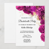 Invitation À La Fête De Bachelorette Rose Et Or (Devant / Derrière)