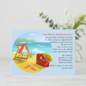 Invitation à la fête de bachelorette sur la plage (Debout devant)