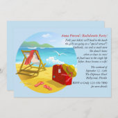 Invitation à la fête de bachelorette sur la plage (Devant / Derrière)