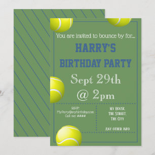 Invitation à la fête de bal de tennis