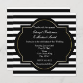 Invitation à la Fête de Bande Noire, Blanc et Or (Devant / Derrière)