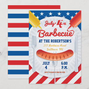 Invitation à la fête de barbecue du 14 juillet