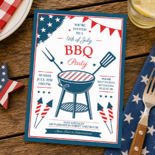 Invitation à la fête de barbecue du 4 juillet