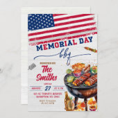 Invitation à la fête de barbecue du Memorial Day (Devant / Derrière)