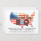 Invitation à la fête de barbecue du Memorial Day (Devant)