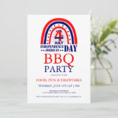 Invitation à la fête de barbecue pour le feu d'art (Debout devant)