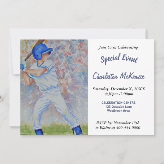 INVITATION À LA FÊTE DE BASEBALL (Devant)