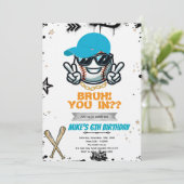 Invitation à la fête de baseball pour ados Bruh (Debout devant)