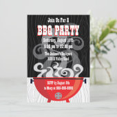 Invitation à la fête de BBQ fumant (Debout devant)
