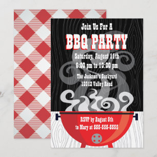 Invitation à la fête de BBQ fumant