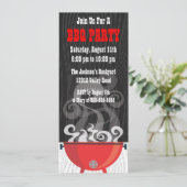 Invitation à la fête de BBQ fumant (Debout devant)