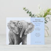 Invitation à la fête de bébé éléphant d'Afrique (Debout devant)